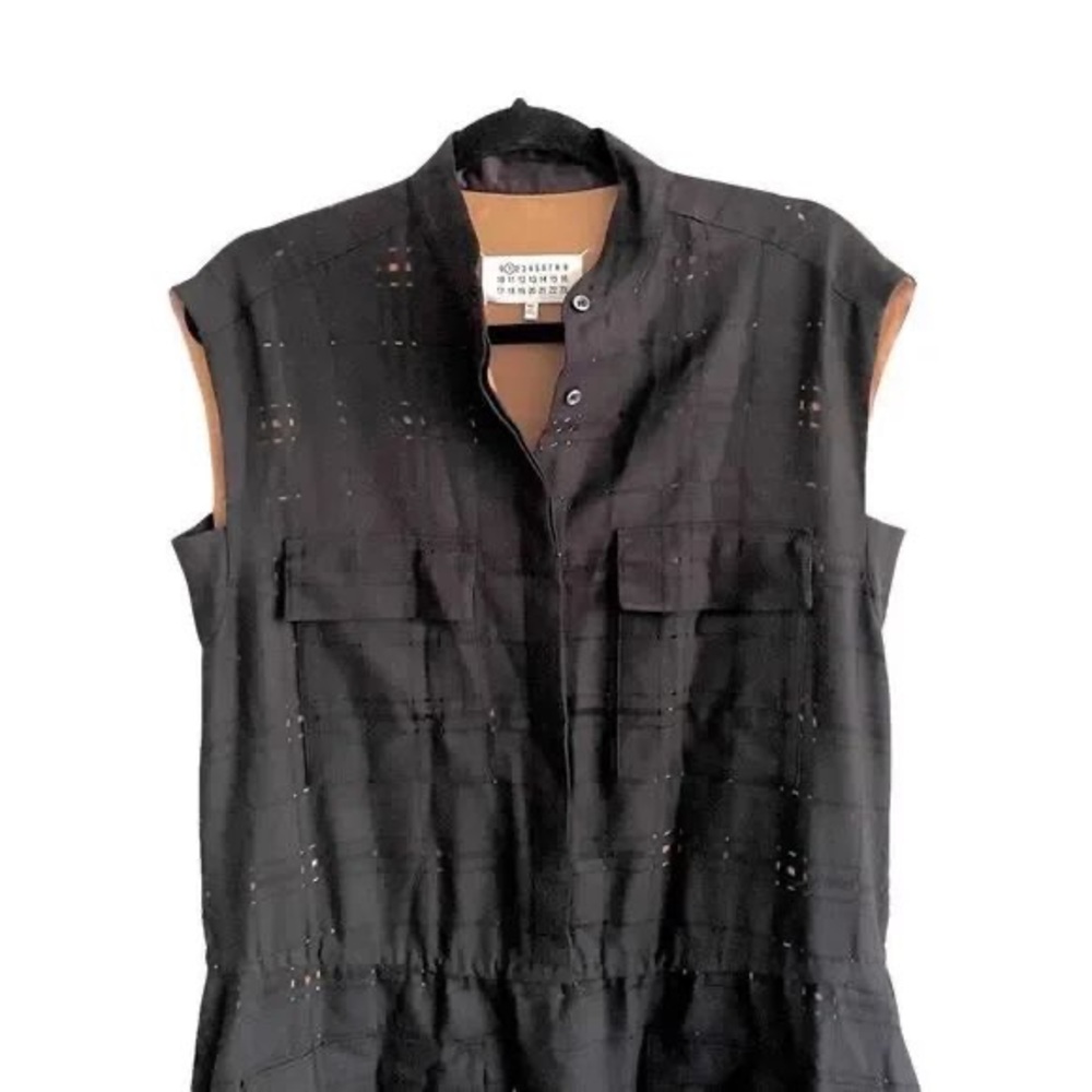 Maison MARTIN MARGIELA Paris Black Sleeveless Midi Dress